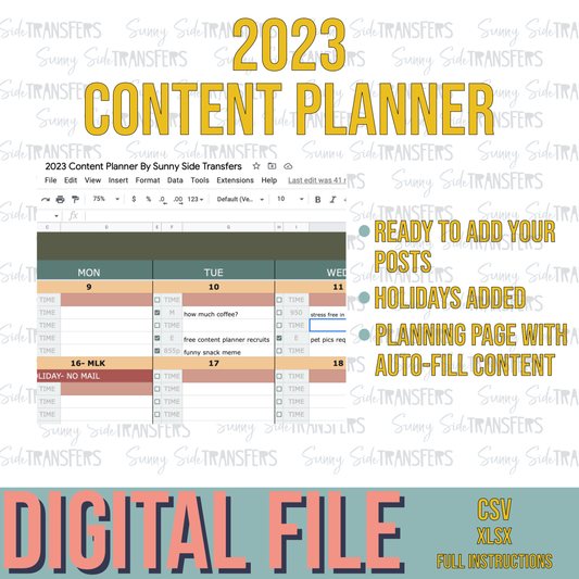 2023 Content Planner