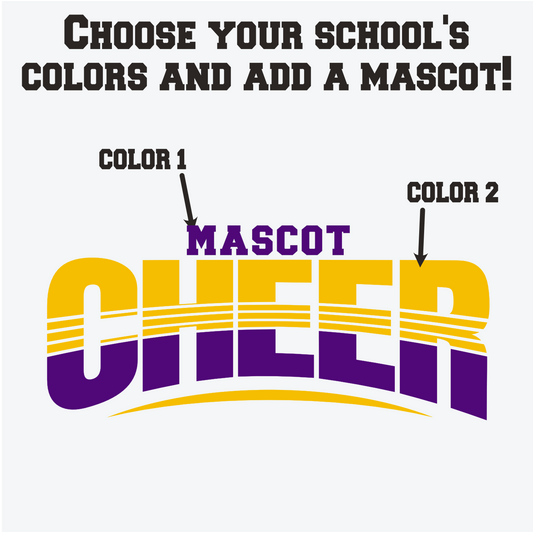 Cheer HTV Transfer Personalized with Your School's Mascot
