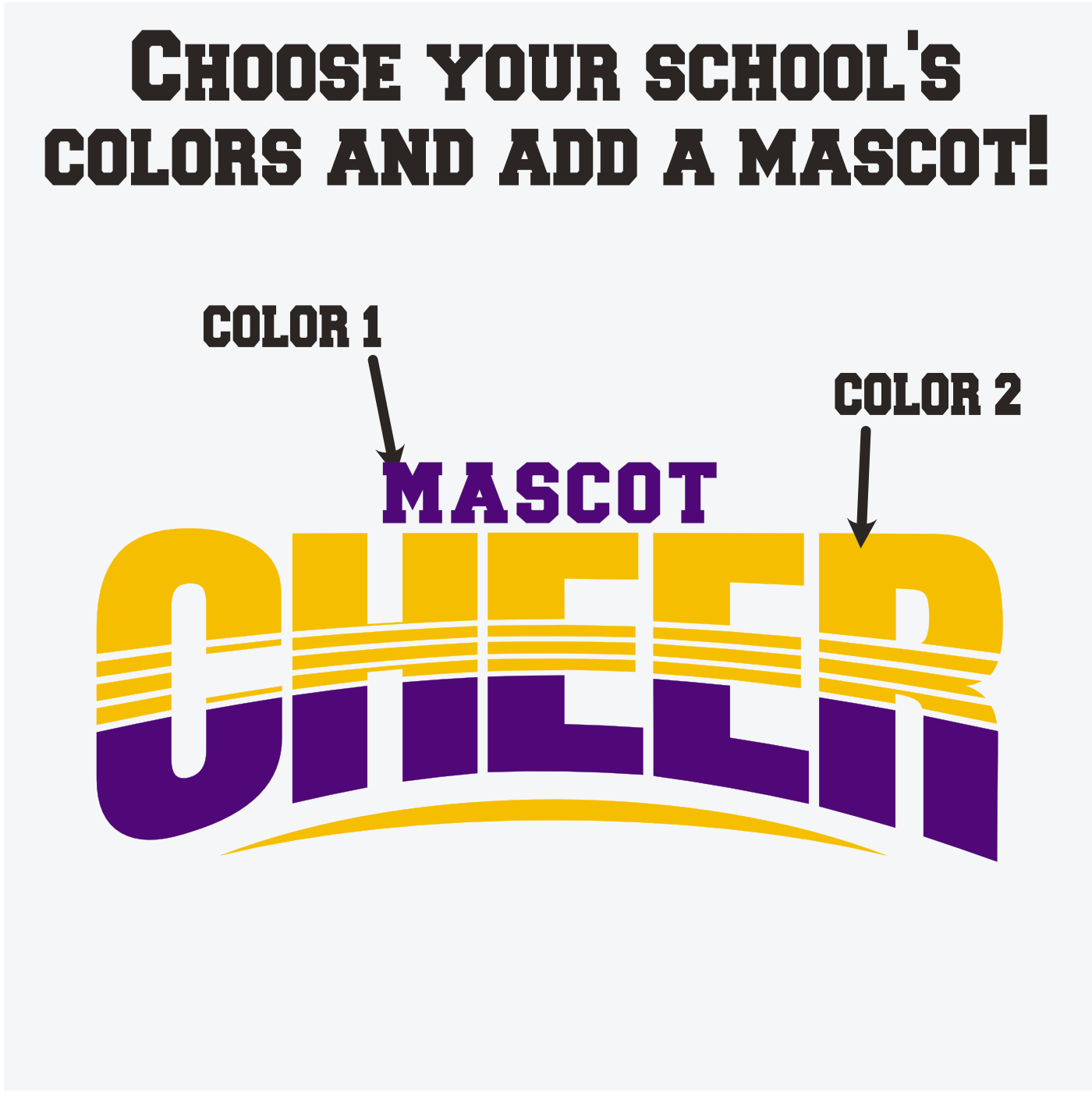 Cheer HTV Transfer Personalized with Your School's Mascot