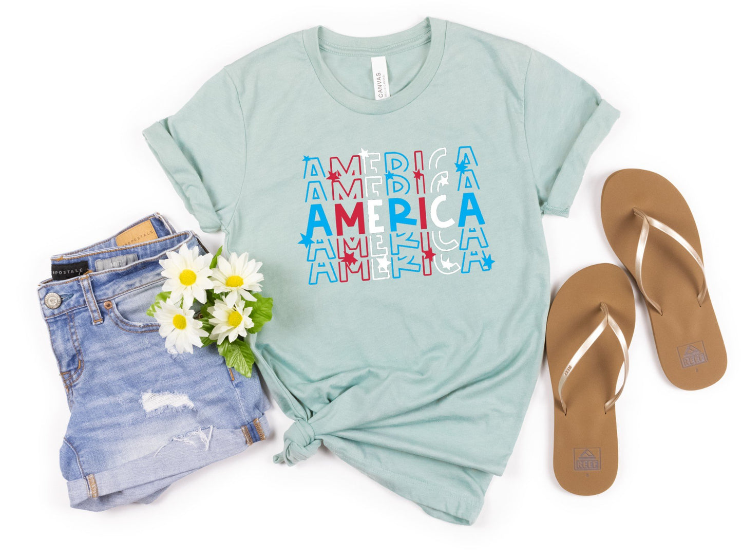America 4th of July HTV Transfer
