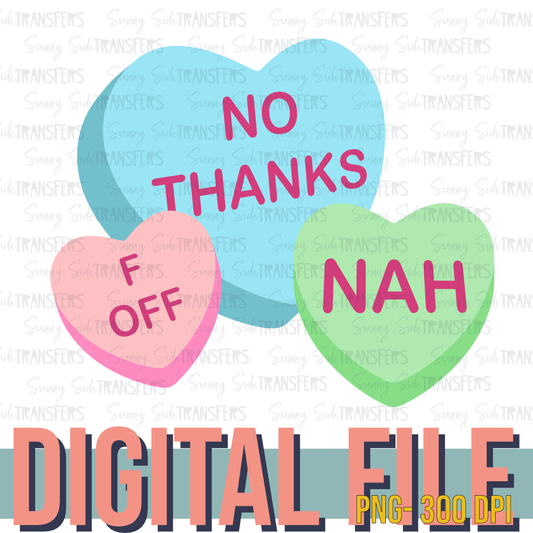 Anti Valentine's Day Conversation Hearts PNG Digital File