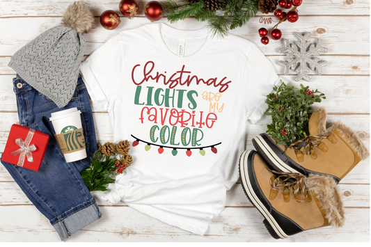 Christmas Lights are My Favorite Color Sublimation Transfer