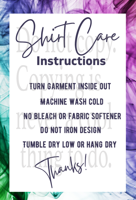 Colorful Ink Care Card Digital Download