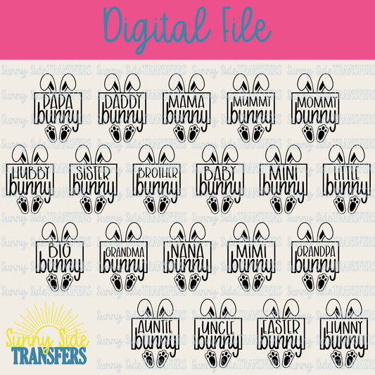 Family Bunny Digital File with EXCLUSIVE RIGHTS