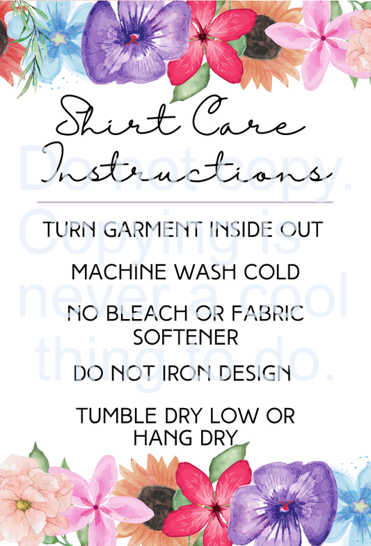 Floral Care Card Digital Download