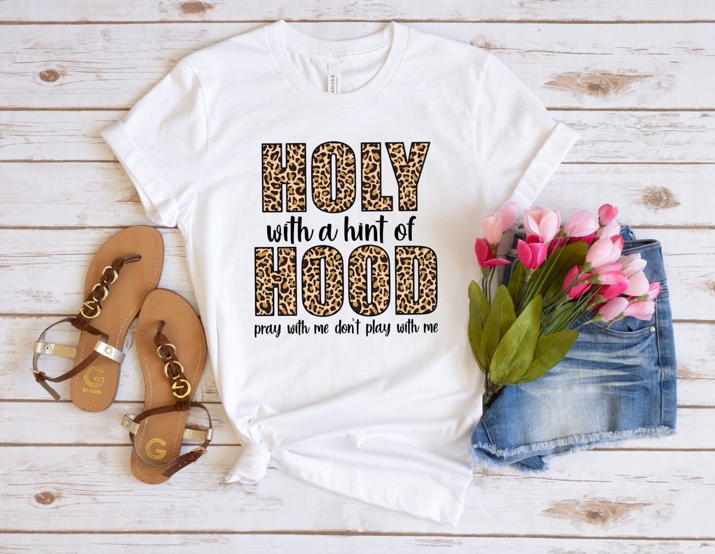 Holy With a Hint of Hood HTV Transfer, Leopard Transfer