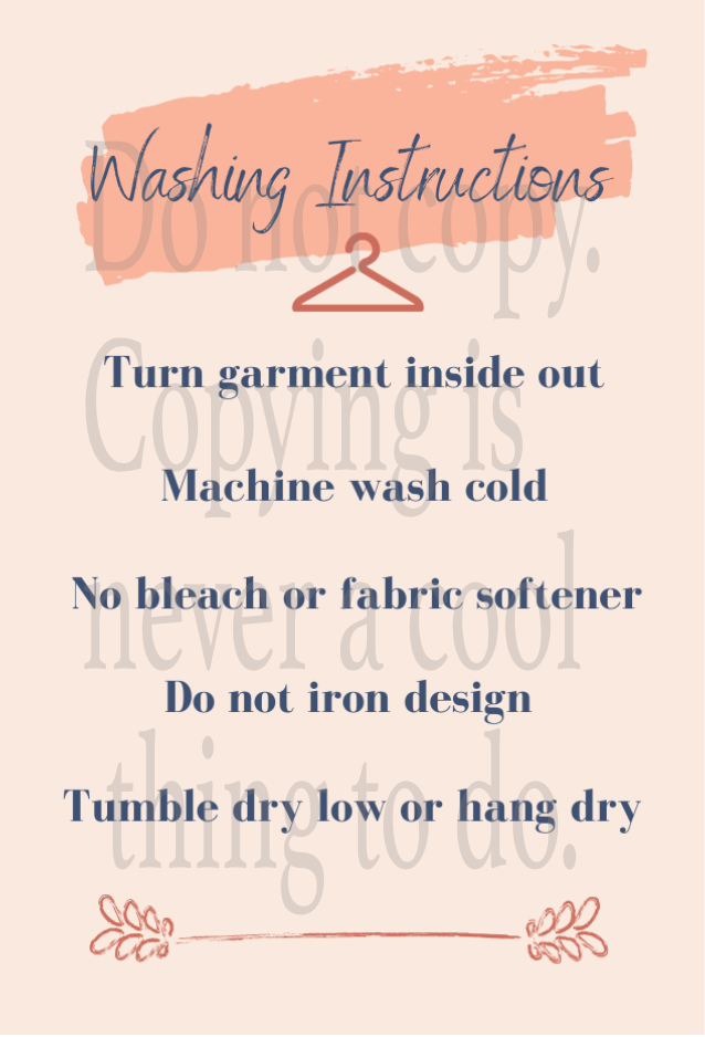 Peach Couture Care Card Digital Download
