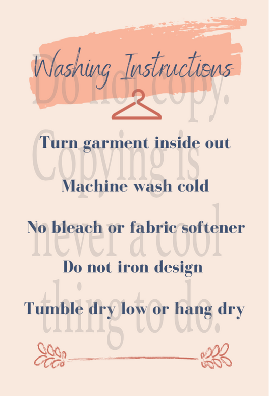 Peach Couture Care Card Digital Download