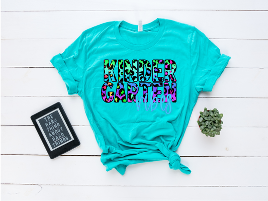 Kindergarten Vibes HTV Transfer Colorful Leopard