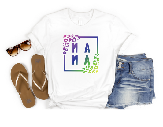 Colorful Leopard Mama HTV Transfer