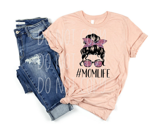 Pink Leopard Momlife HTV Transfer