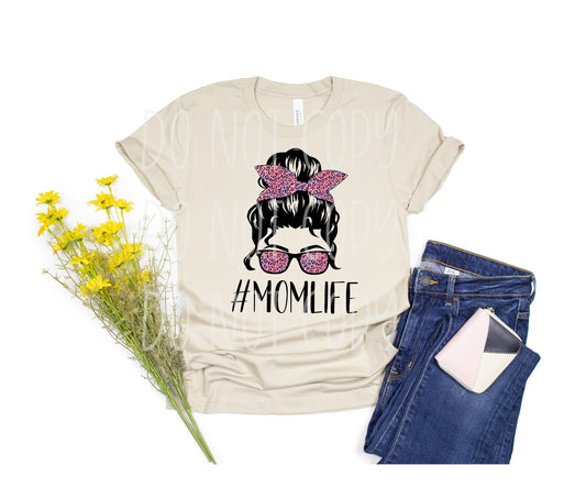 Pink Leopard Momlife HTV Transfer