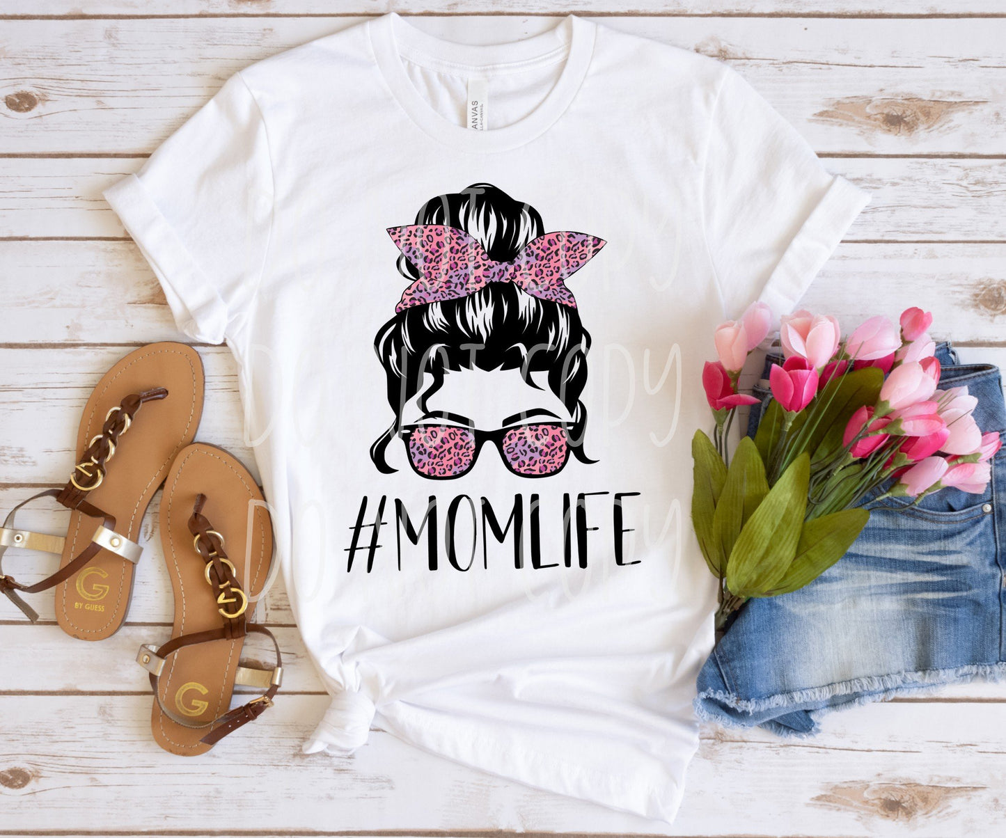 Pink Leopard Momlife HTV Transfer