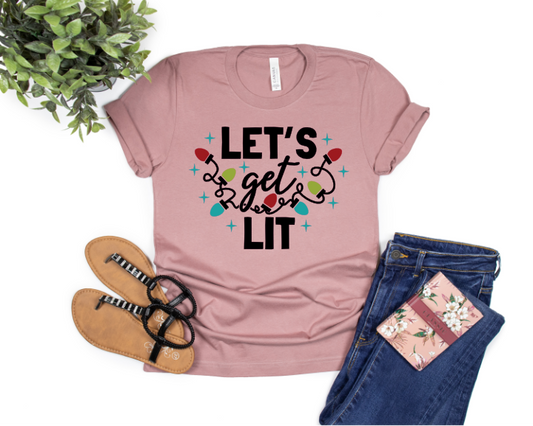 Let's Get Lit Christmas HTV Transfer