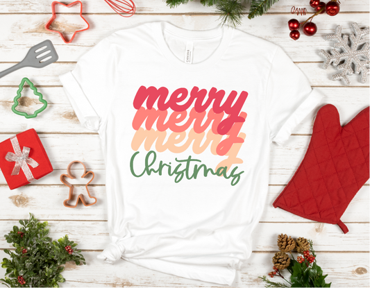 Merry Merry Merry Christmas Sublimation Transfer