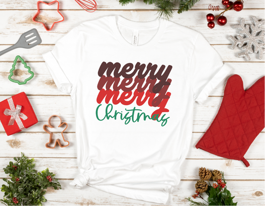 Merry Merry Merry Christmas Sublimation Transfer