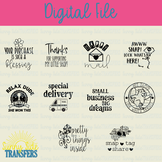 Sayings 2" Circle Thermal Label Digital Files