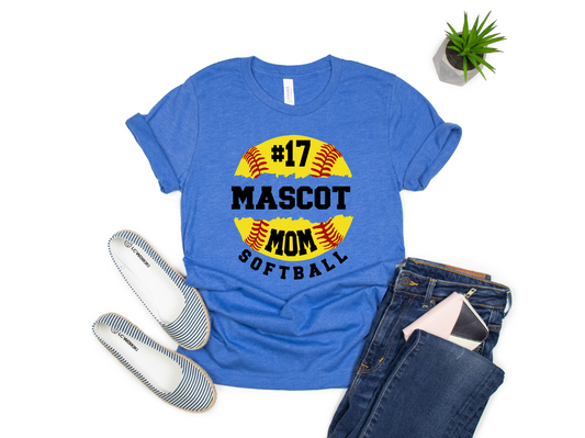 Softball Mom with Mascot Personalized School HTV Transfer