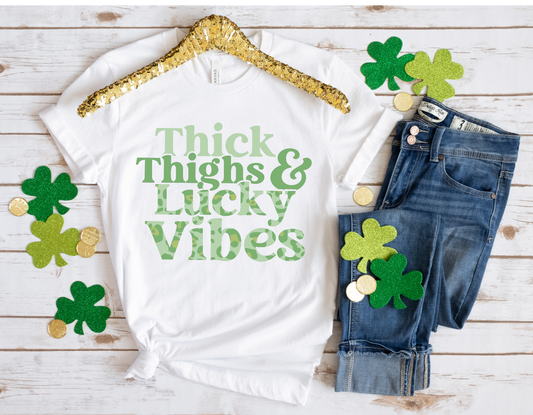 Thick Thighs and Lucky Vibes Sublimation Transfer
