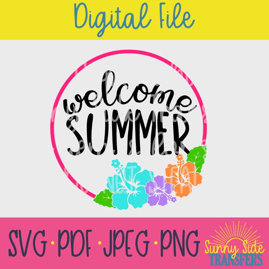welcome summer svg round