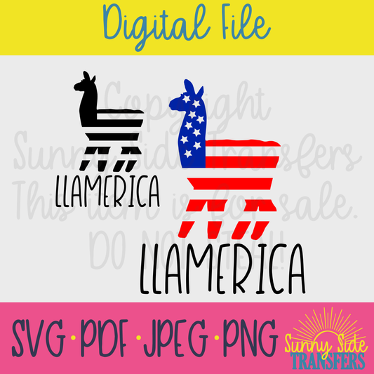 llama patriotic svg