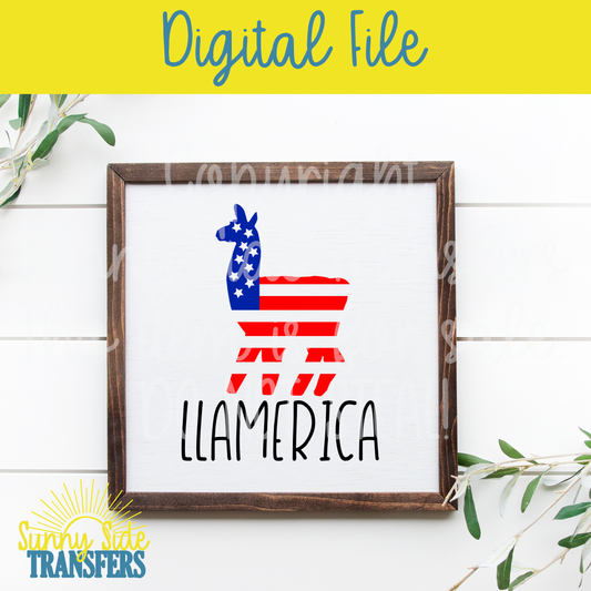 patriotic llama svg