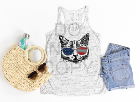 patriotic cat sublimation transfer