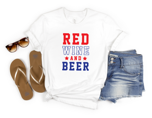 Red Wine and Beer Patriotic Sublimation Transfer