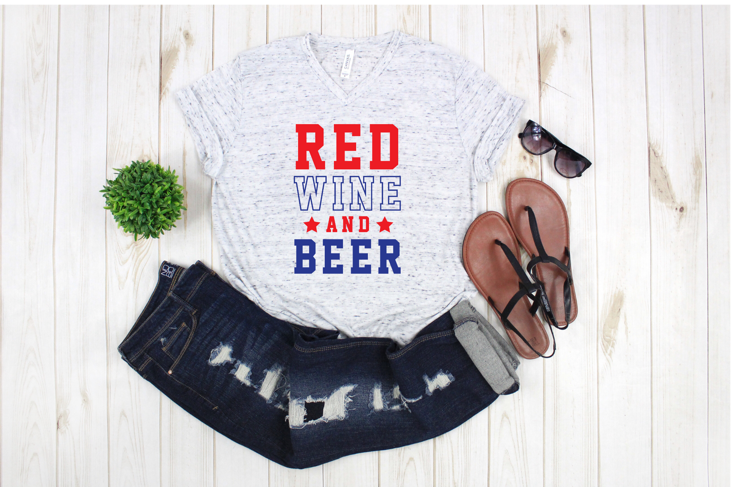 Red Wine and Beer HTV Transfer