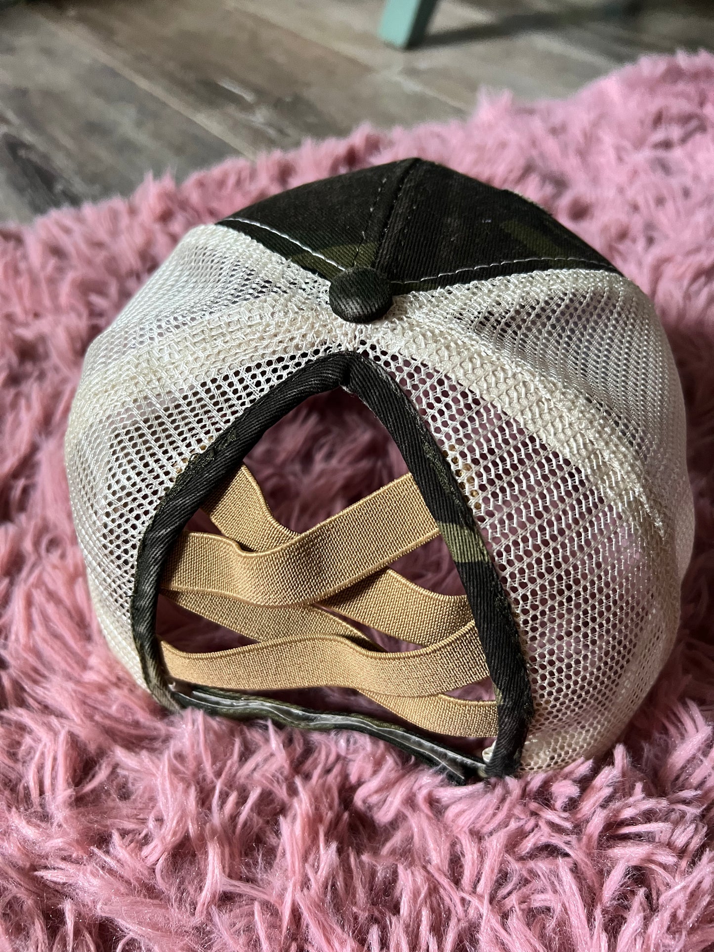 Distressed Criss Cross Hat