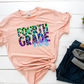 Fourth Grade Vibes HTV Transfer Colorful Leopard