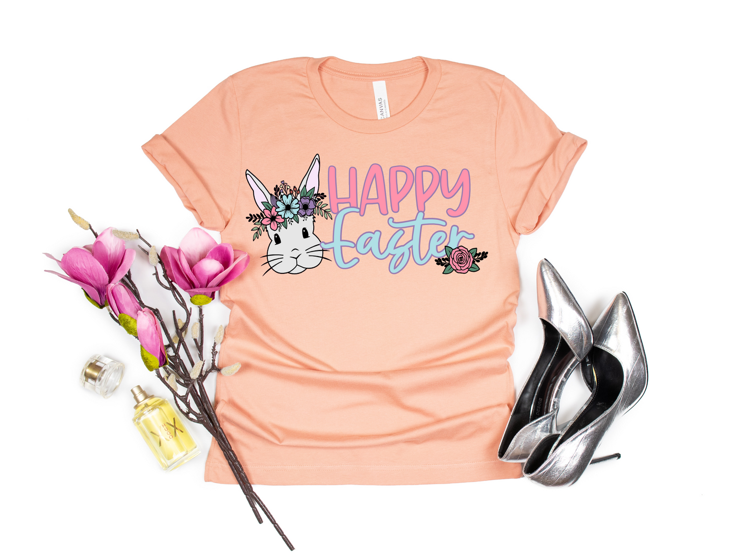 Floral Happy Easter Transfer