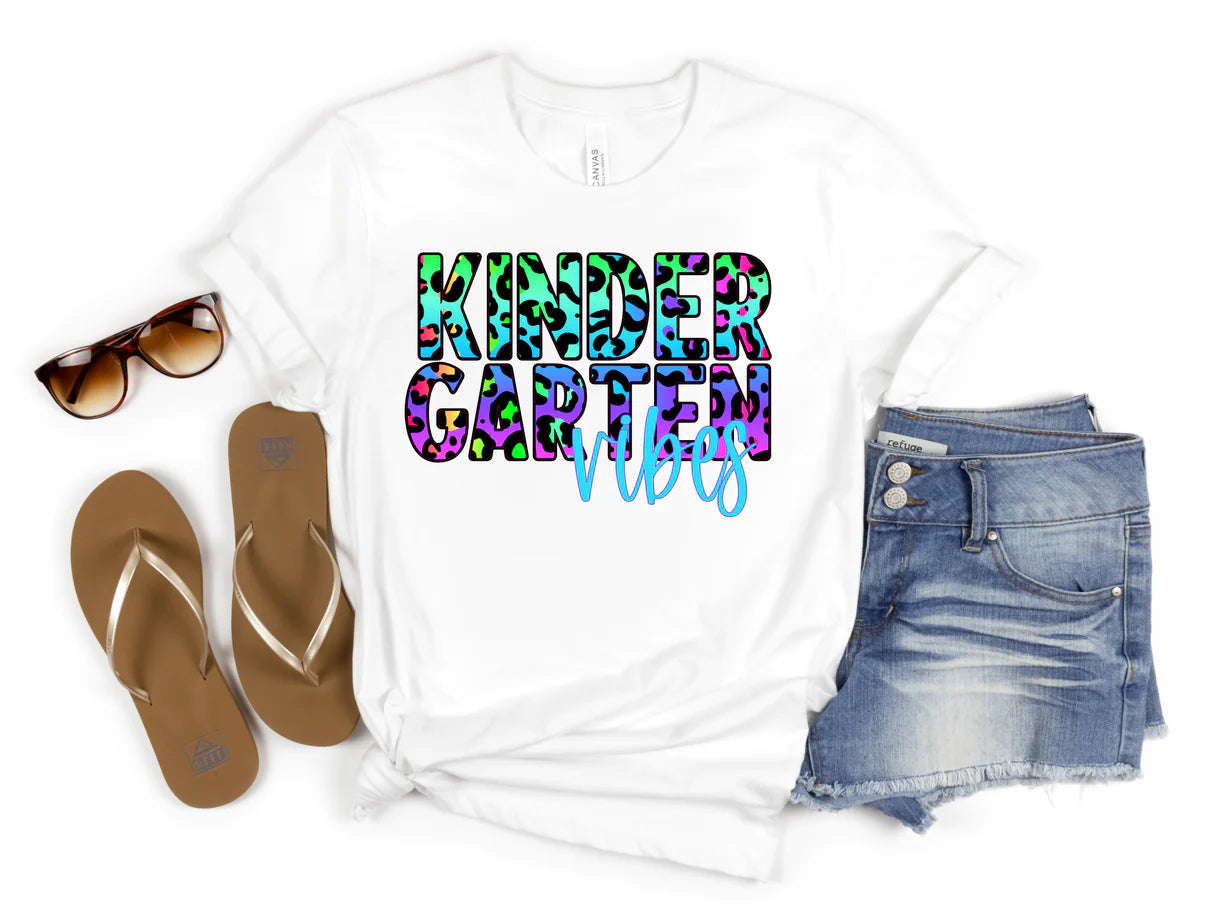Kindergarten Vibes Sublimation Transfer Rainbow Leopard