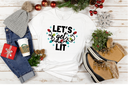 Let's Get Lit Christmas Sublimation Transfer