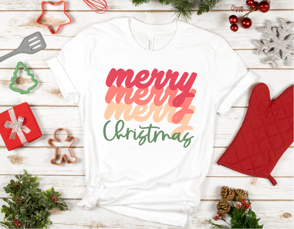 Merry Merry Merry Christmas Transfer HTV