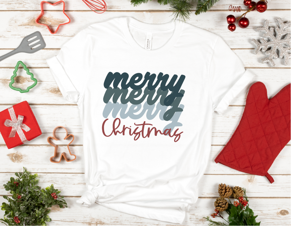Merry Merry Merry Christmas Transfer HTV