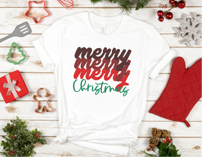 Merry Merry Merry Christmas Transfer HTV