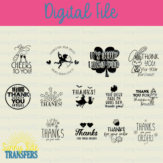 Seasons 2" Circle Thermal Label Digital Files