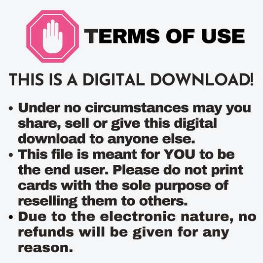 Floral Care Card Digital Download