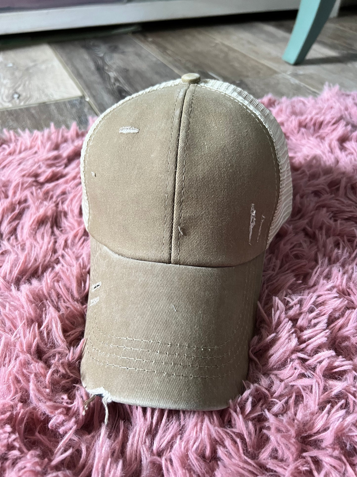 Distressed Criss Cross Hat
