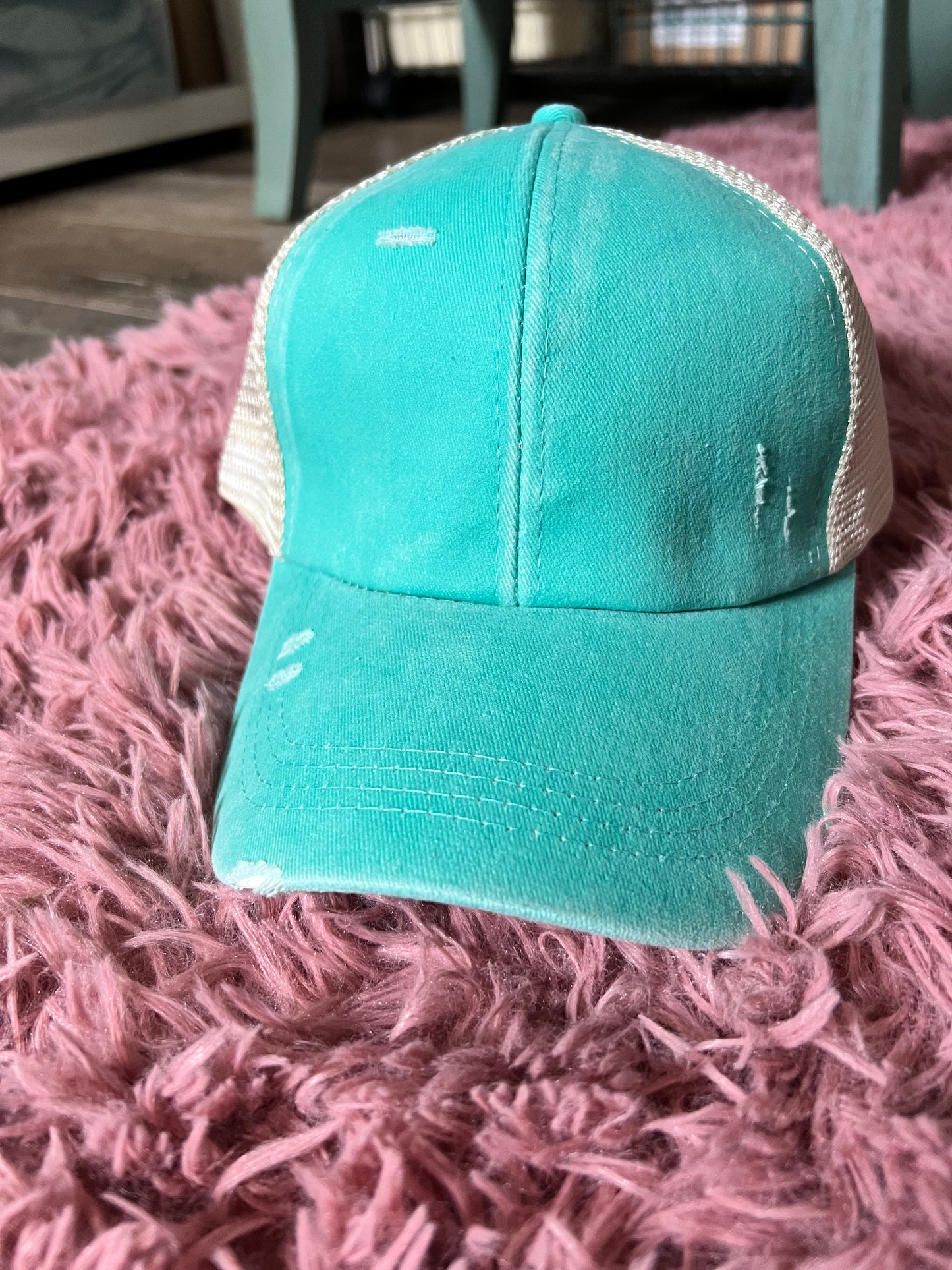 Distressed Criss Cross Hat