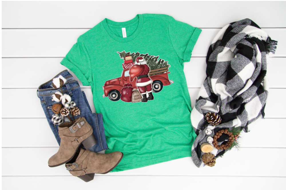 Red Truck Santa Sublimation Transfer