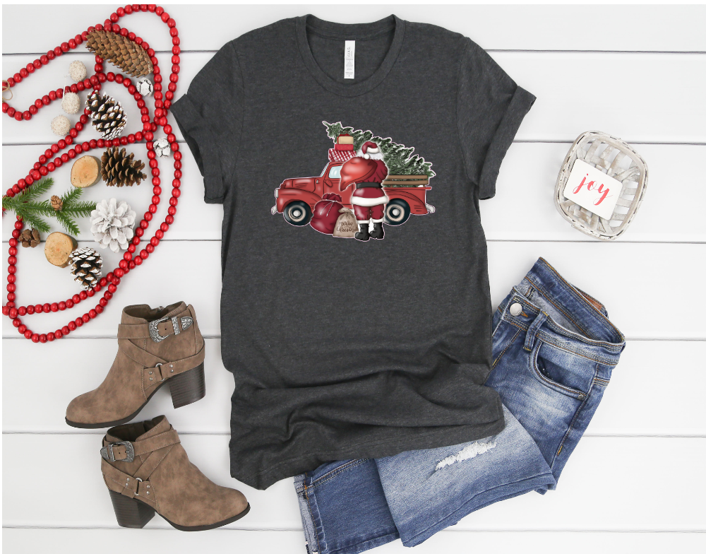 Red Truck Santa Transfer HTV